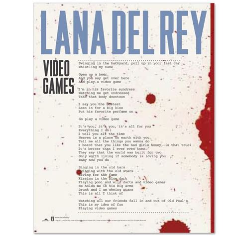 lana del rey letra video games